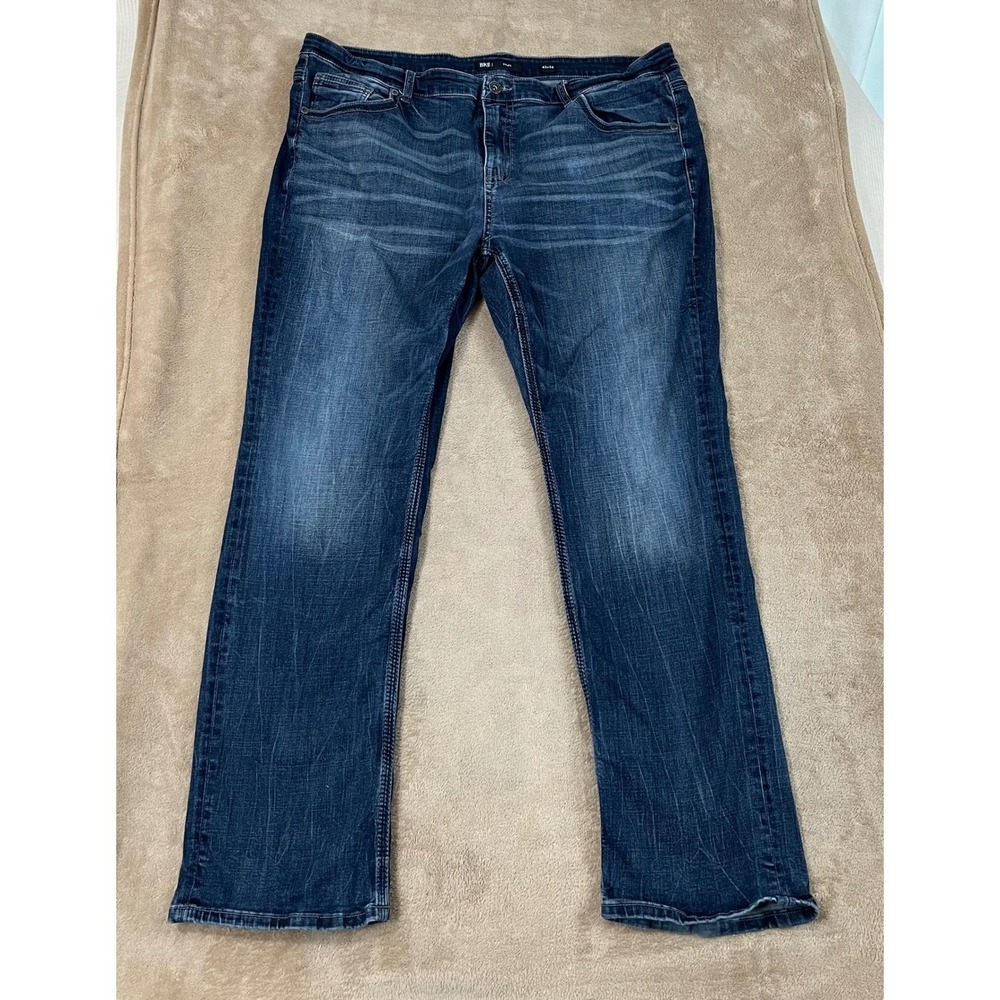 BKE Derek Straight Jeans Men's 42x34(33) Dark Wash Stretch Denim GBS12164 GOOD